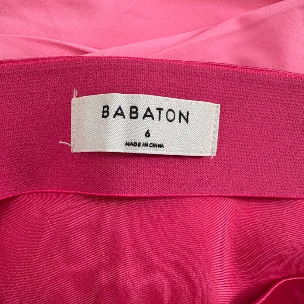 Aritzia Babaton Slip Satin Mini Skirt Bright Pink Size 6 - Picture 5 of 6
